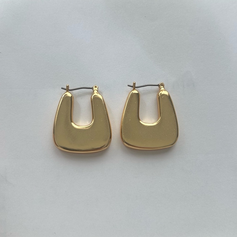 Madewell Gold Chunky Square Triangle hoops